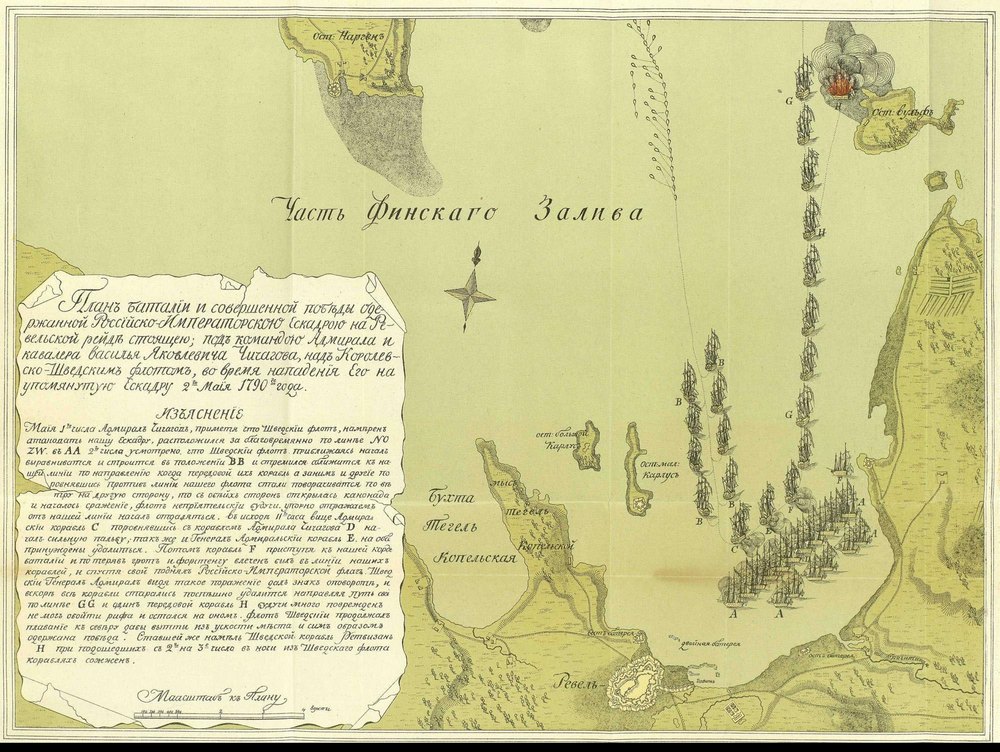 Карта Ревельского морского сражения