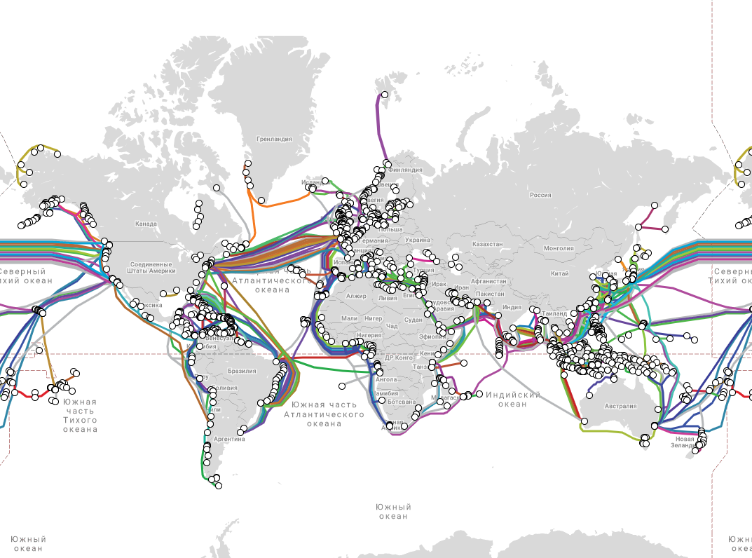 Карта оптоволоконных сетей россии